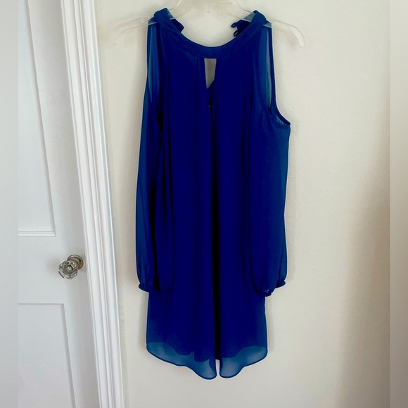 A. Byer Dresses & Skirts - Cold shoulder blue dress